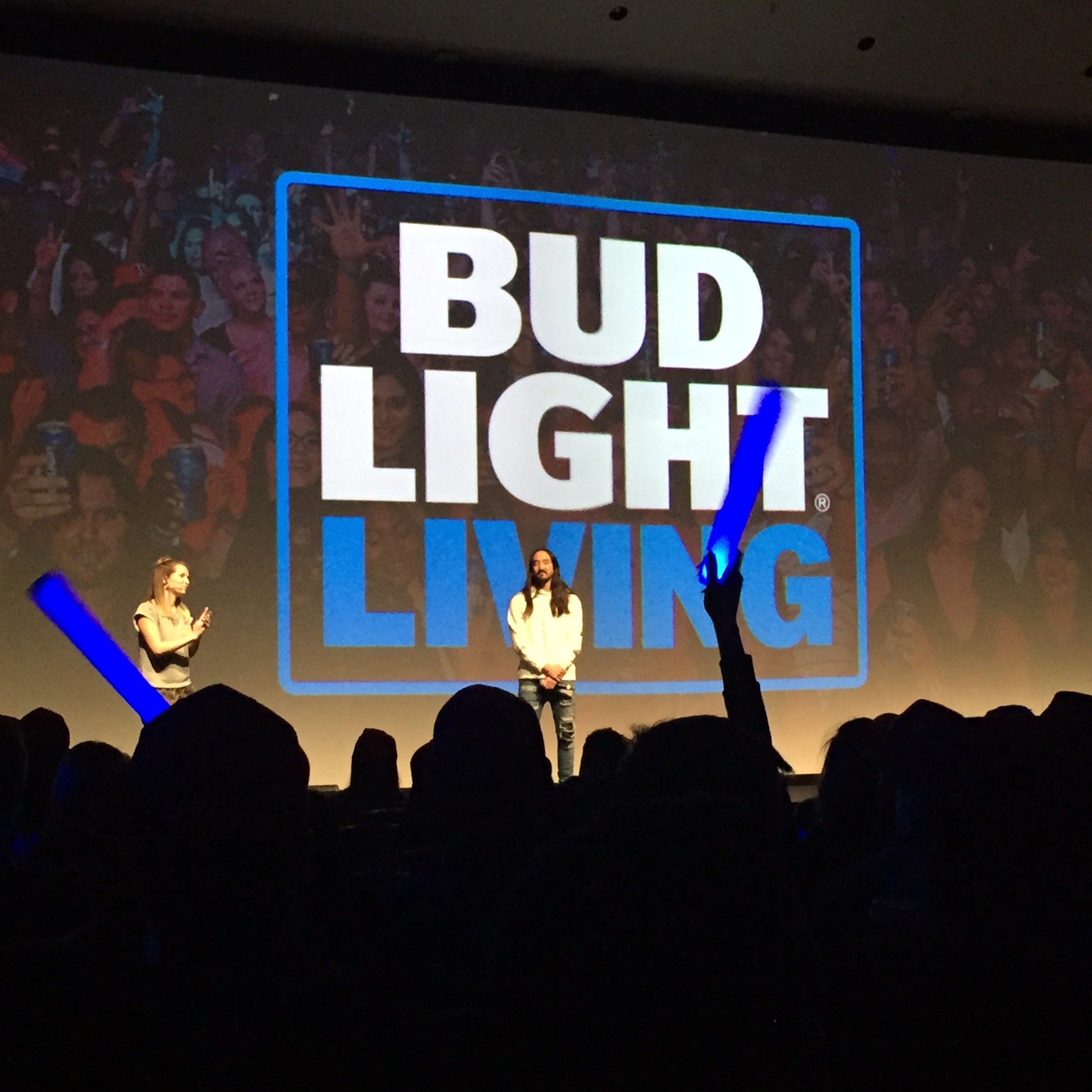 Bud Light Living event with audience and stage setup