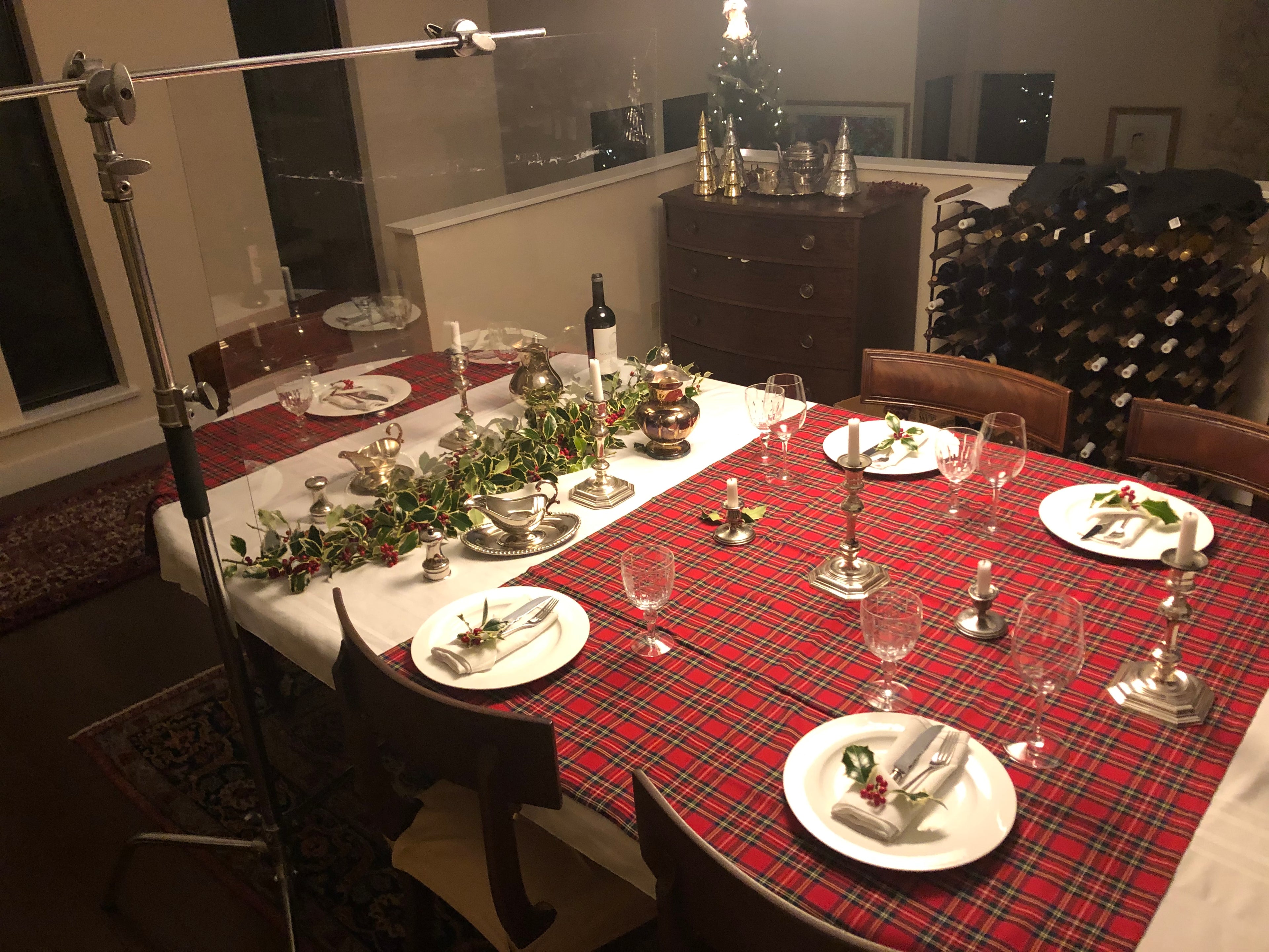 Plexyglass Covid Christmas Dinner Party