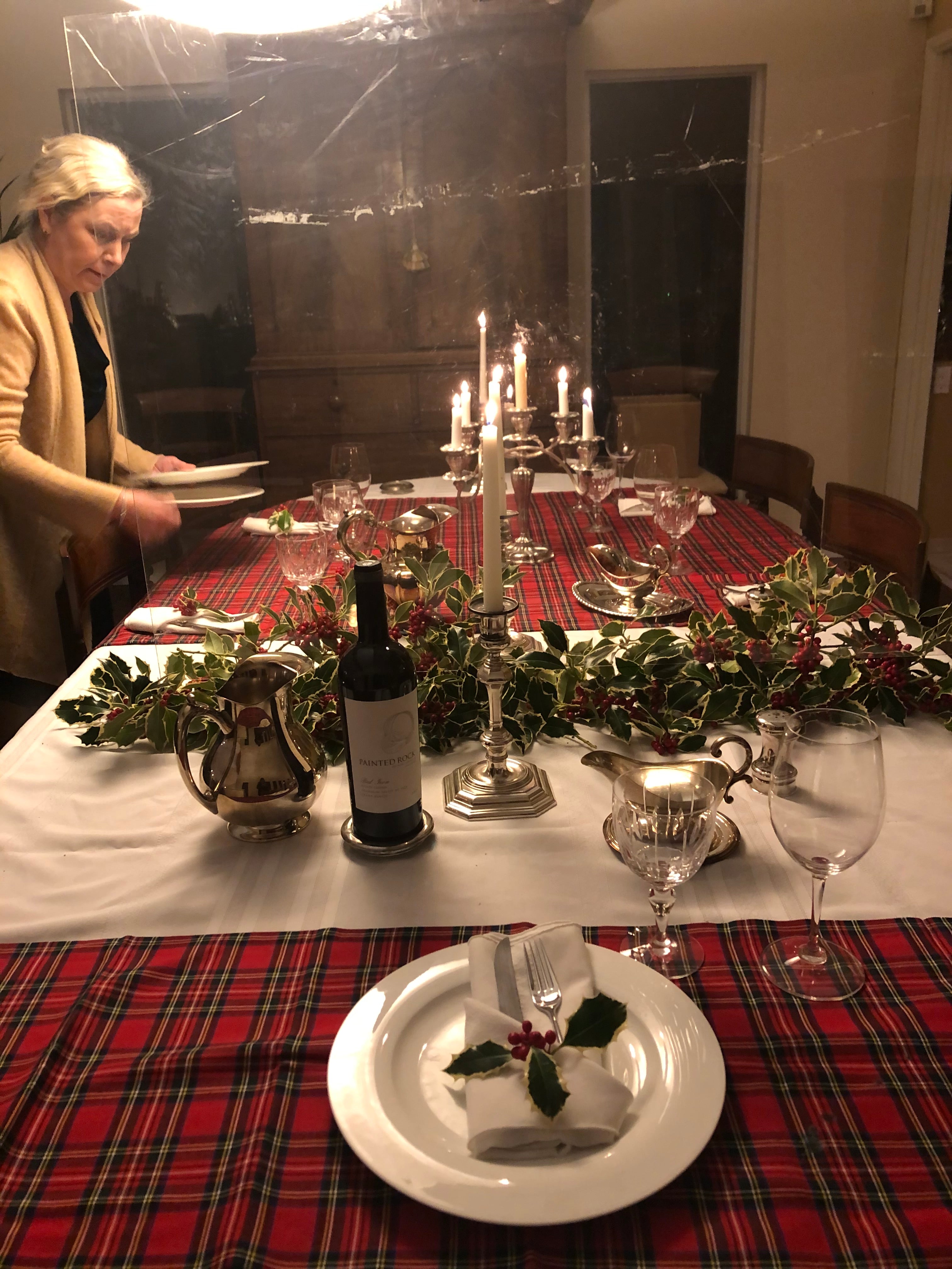 Plexyglass Covid Christmas Dinner Party