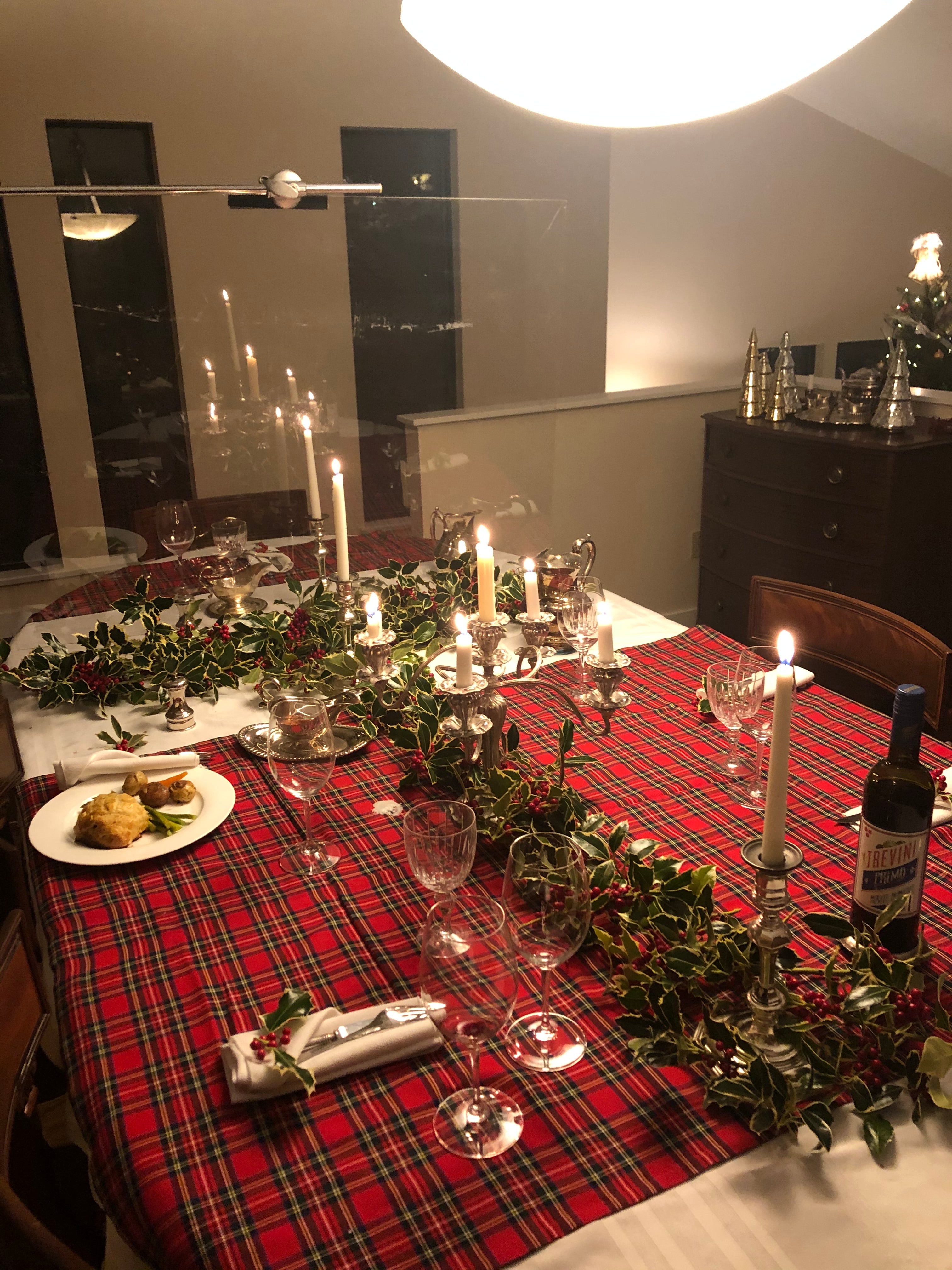 Plexyglass Covid Christmas Dinner Party