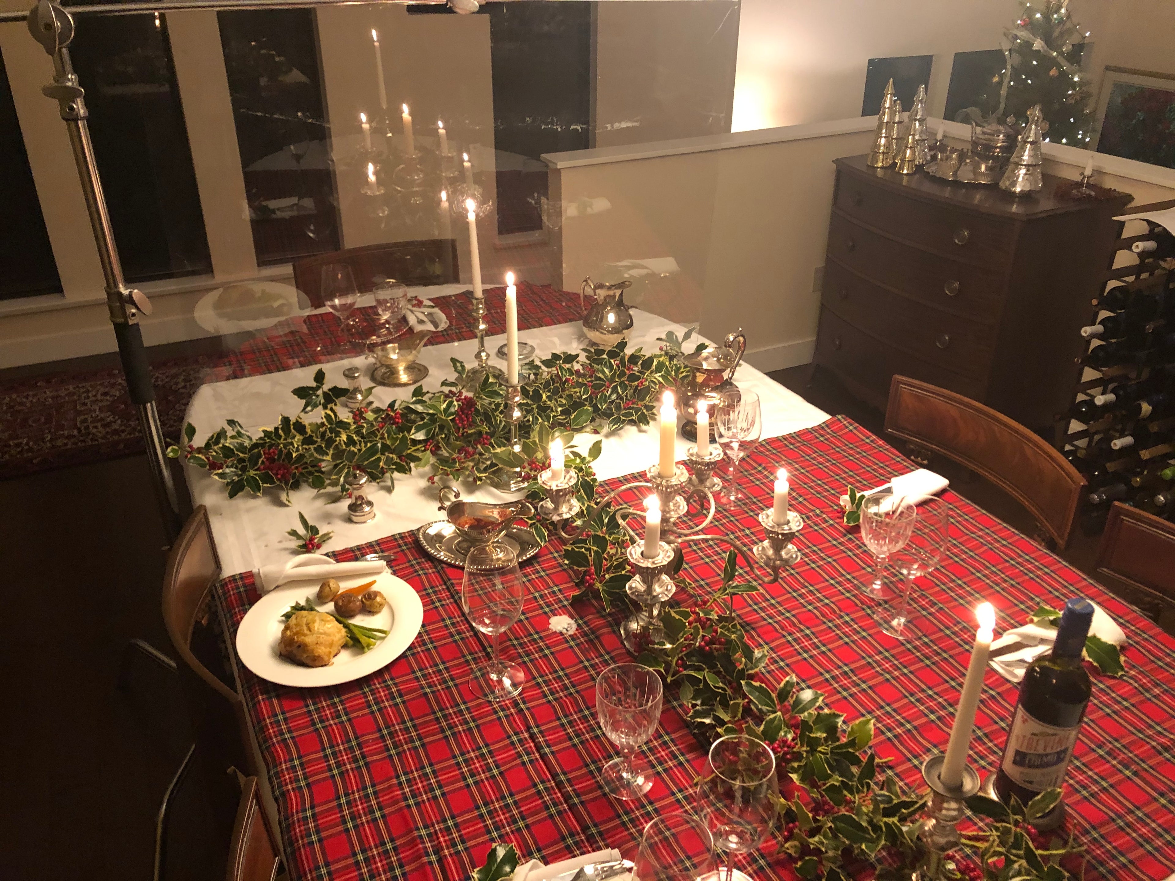 Plexyglass Covid Christmas Dinner Party