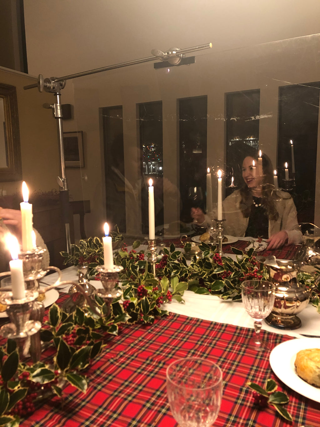 Plexyglass Covid Christmas Dinner Party