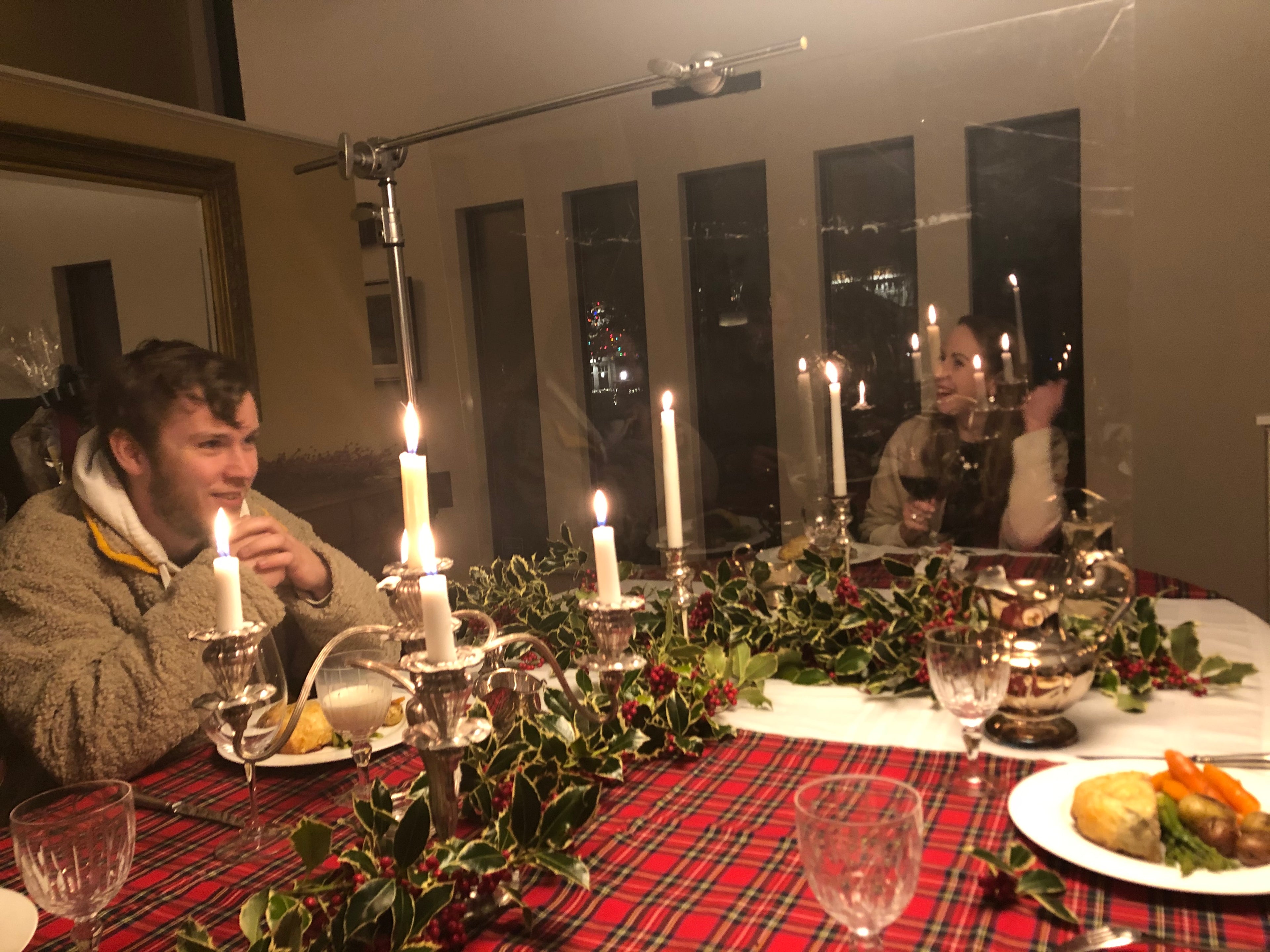 Plexyglass Covid Christmas Dinner Party