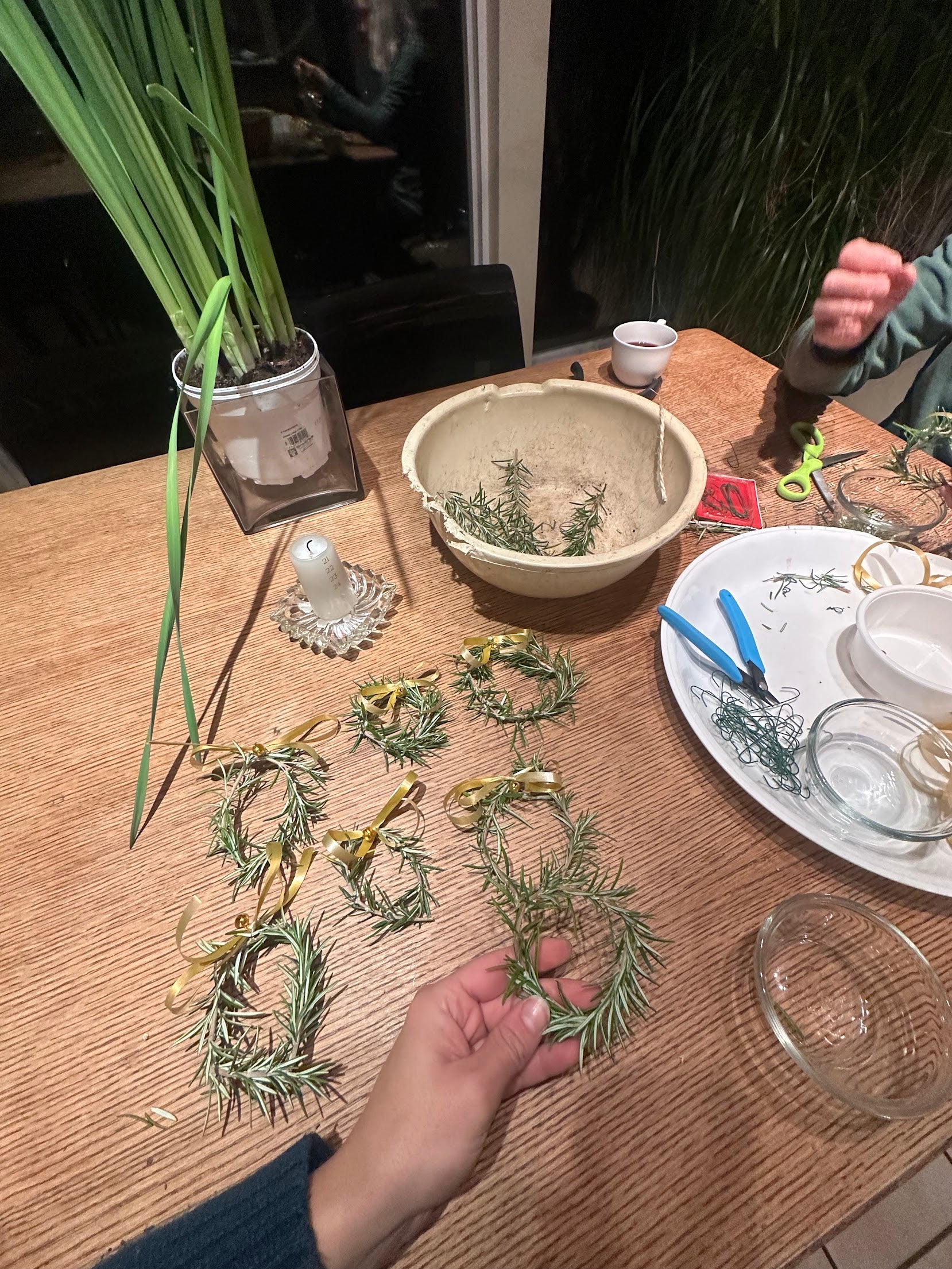 Greenery Chandelier Dinner Party